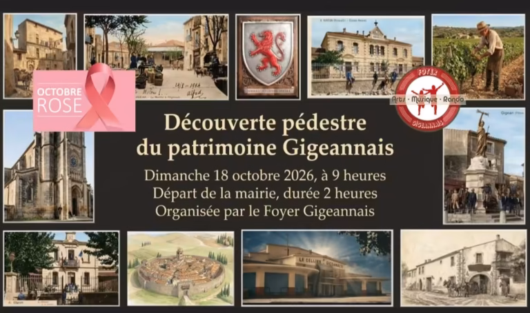 Balade découverte du patrimoine de Gigean, Octobre rose 2026