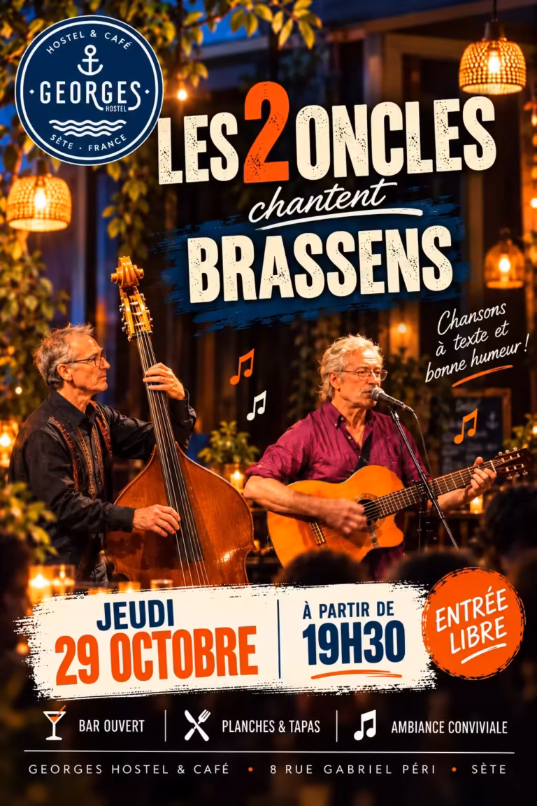 Les 2 Oncles chantent Brassens au Georges Hostel de Sète