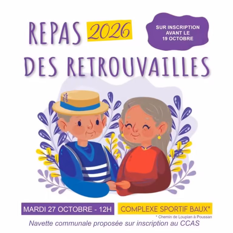 Repas des Retrouvailles 2026, repas des aînés de Poussan