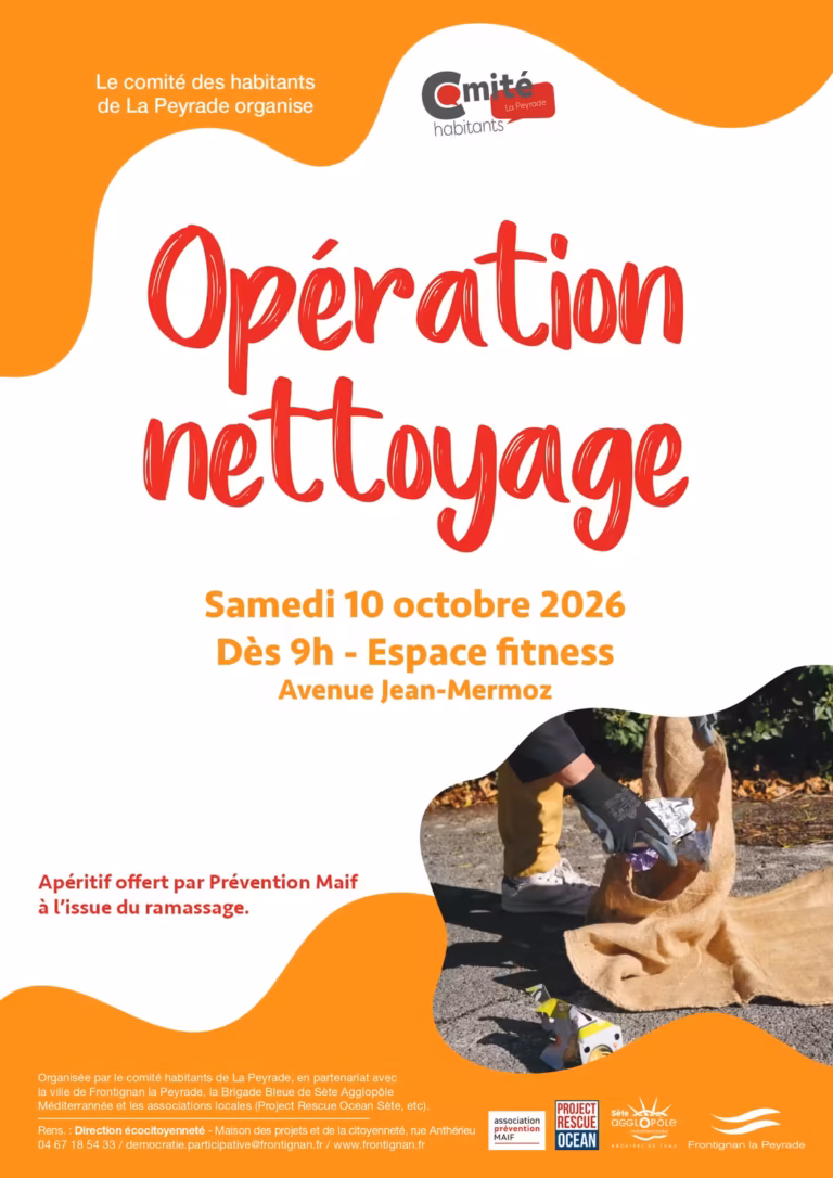 Opération nettoyage à La Peyrade, Frontignan