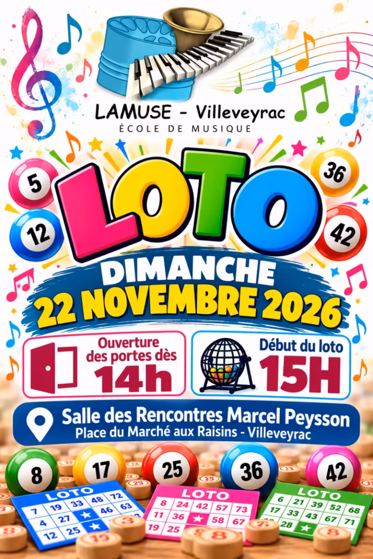 Loto de l'école de musique La Muse à Villeveyrac