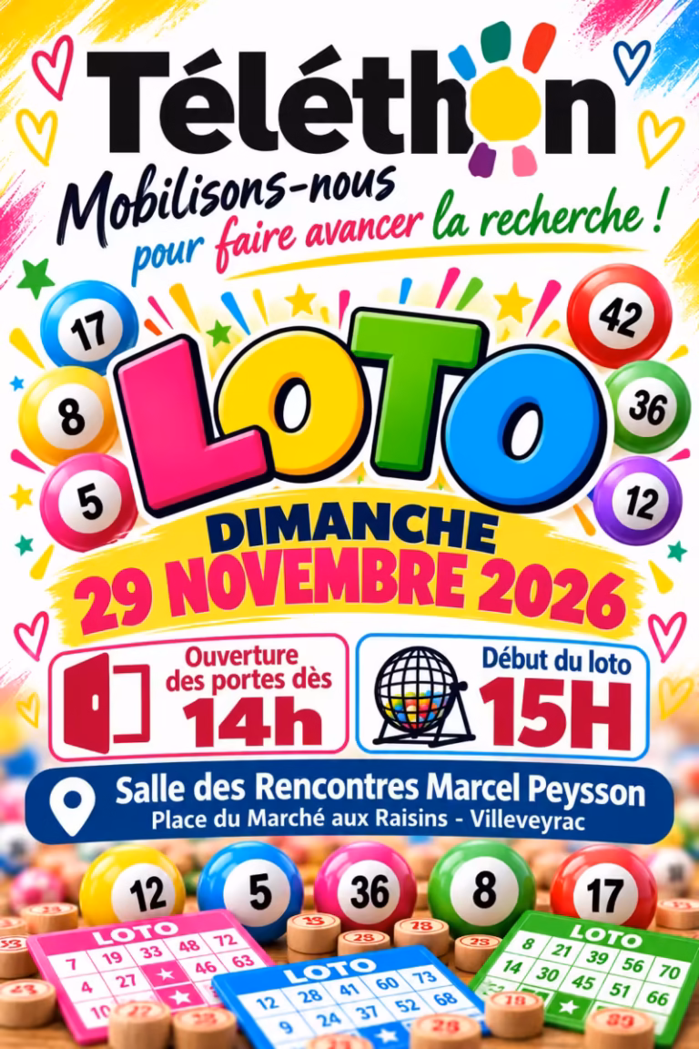 Loto du Téléthon 2026 à Villeveyrac