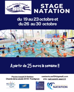 Mini-stages de natation des vacances d'automne à Frontignan