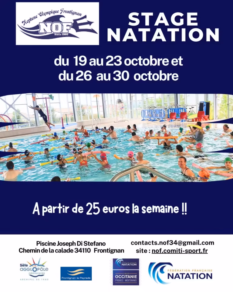 Mini-stages de natation des vacances d'automne à Frontignan