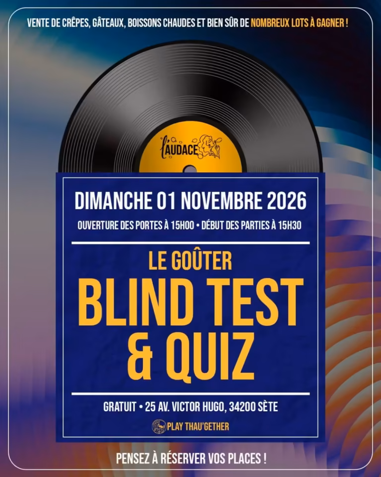 Goûter Blind Test & Quiz à L'Audace à Sète