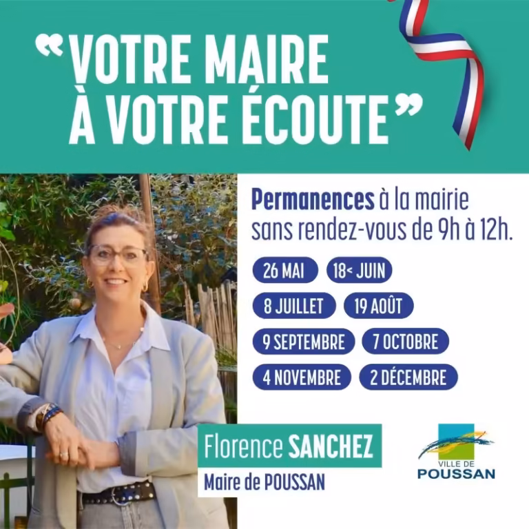 Permanence du Maire sans rendez-vous à Poussan