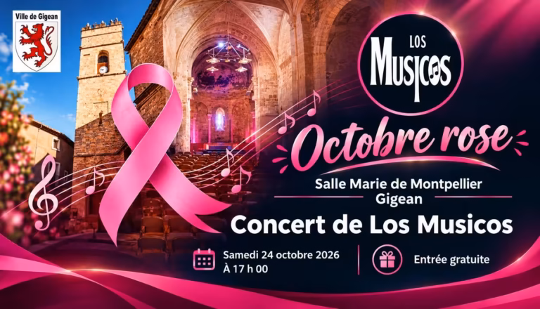 Concert solidaire Los Musicos, Octobre rose 2026 à Gigean
