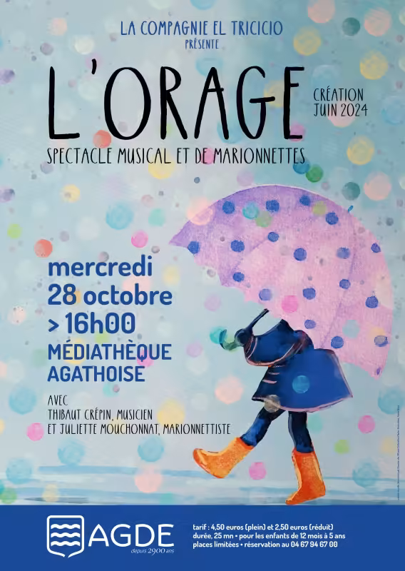 L'Orage, spectacle jeune public à la médiathèque d'Agde