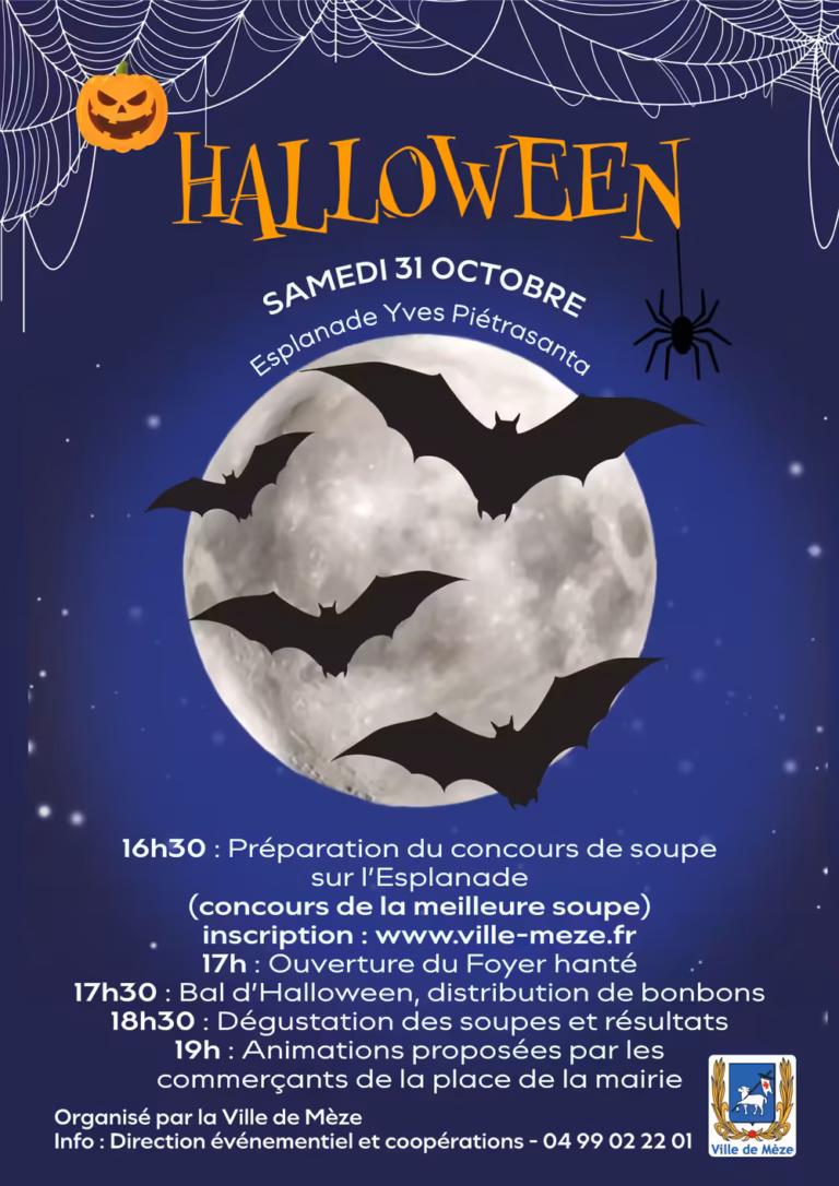 Halloween 2026 à Mèze, bal, foyer hanté et concours de soupe