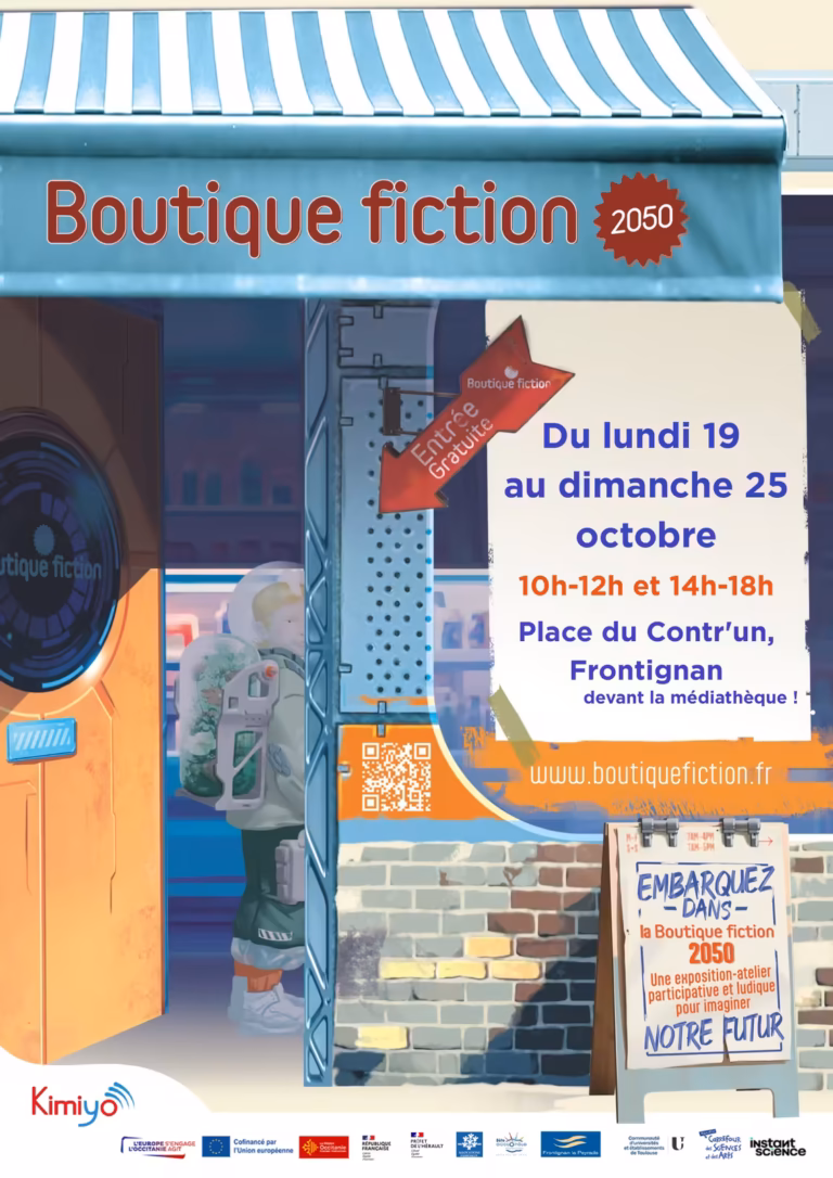 Boutique fiction 2050, exposition-atelier à Frontignan