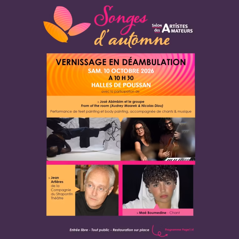 Programme du vernissage de Songes d'automne 2026