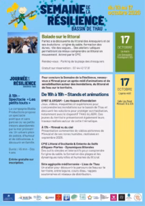 Programme de la Semaine de la Résilience du bassin de Thau, page 2 : balade des Aresquiers et journée de la résilience à Mireval le 17 octobre
