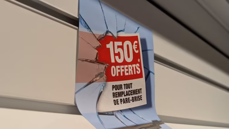 Affiche promotionnelle pour le remplacement de pare-brise