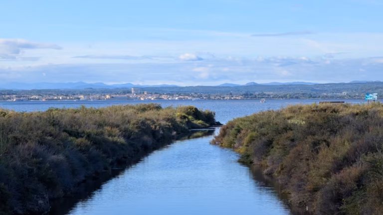 Canal des salins et ville de Sète à l'horizon