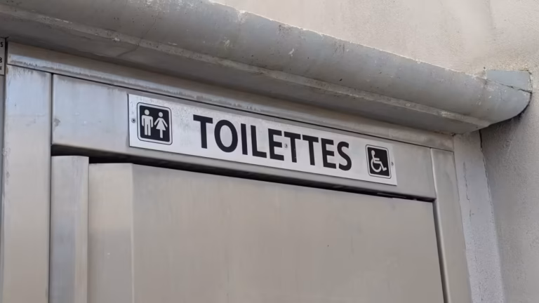 Panneau « Toilettes » avec pictogramme d'accès PMR