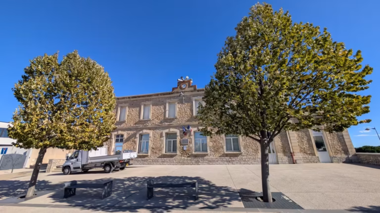 École élémentaire Le Mûrier Blanc vue depuis l'esplanade