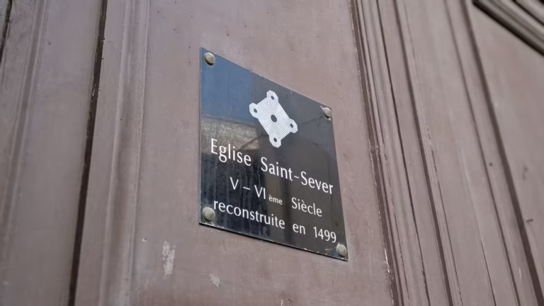 Plaque Église Saint-Sever, reconstruite en 1499