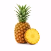 Ananas entier avec sa couronne et tranche à chair jaune
