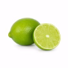 Citron vert entier et moitié coupée juteuse sur fond blanc