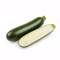 Courgette entière et moitié coupée montrant la chair claire
