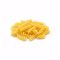 Petit tas de fusilli secs crus en spirale torsadée sur fond blanc