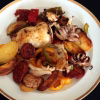 Assiette de petites seiches de Sète au chorizo, poivrons et pommes de terre