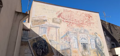 Fresque murale « Poussan et la guerre de 1914-1918 » sur un pignon
