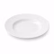 Assiette ronde vide en porcelaine blanche unie sur fond blanc